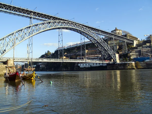 Rio Douro Dom Luis Ponte Porto Portugal — Fotografia de Stock