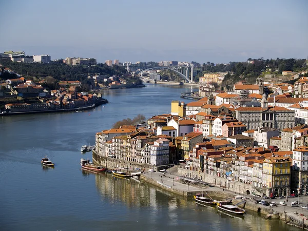 Πόρτο Και Στον Ποταμό Duoro Αστικό Τοπίο Πορτογαλία — Φωτογραφία Αρχείου