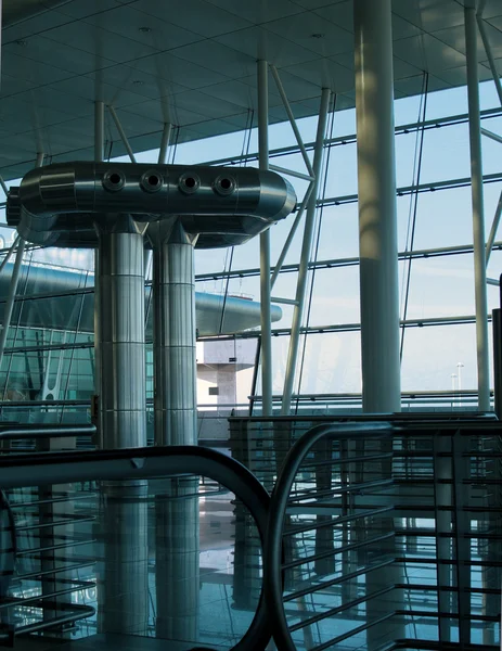 Interior Del Aeropuerto Con Vidrio Metal — Foto de Stock