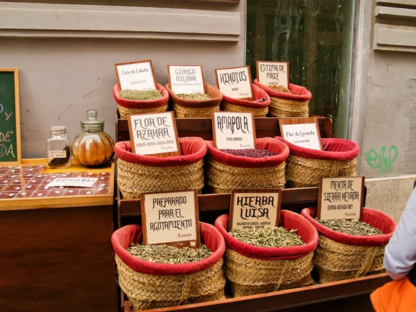 Örter Och Kryddor Lokala Marknaden Granada Spanien — Stockfoto