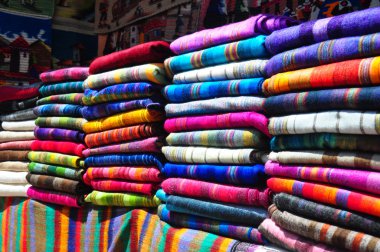 Market Stall with traditional textiles clipart