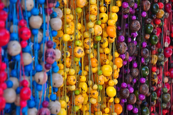 Perline Appese Nel Mercato Dell Artigianato Ecuador — Foto Stock
