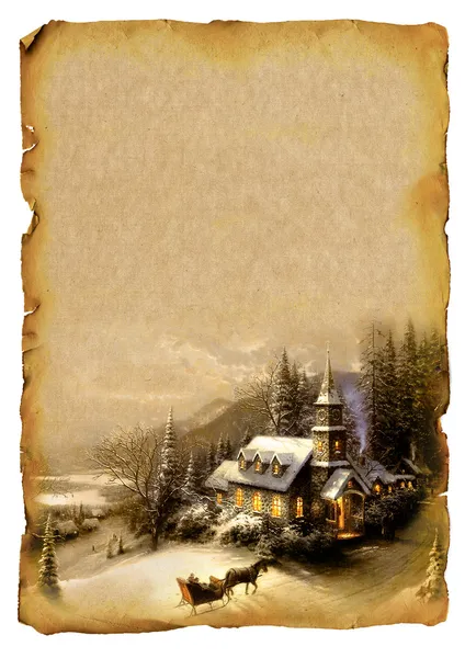 Gamla papper på jul-tema — Stockfoto