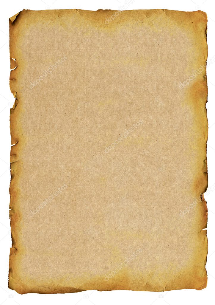 old paper vertical white background