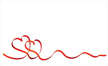 Red illustrated heart over white background clipart