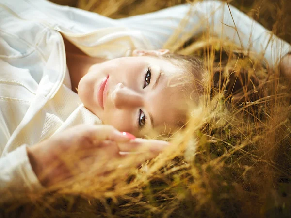 stock image Portrait of the young and beautiful woman