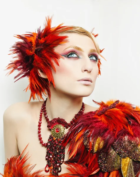 Phoenix makyajlı bir kadının portresi — Stok fotoğraf