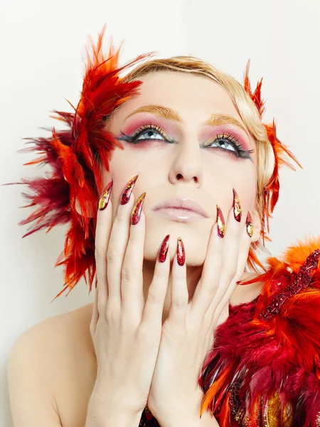 Portrait d'une femme avec maquillage de Phoenix — Photo
