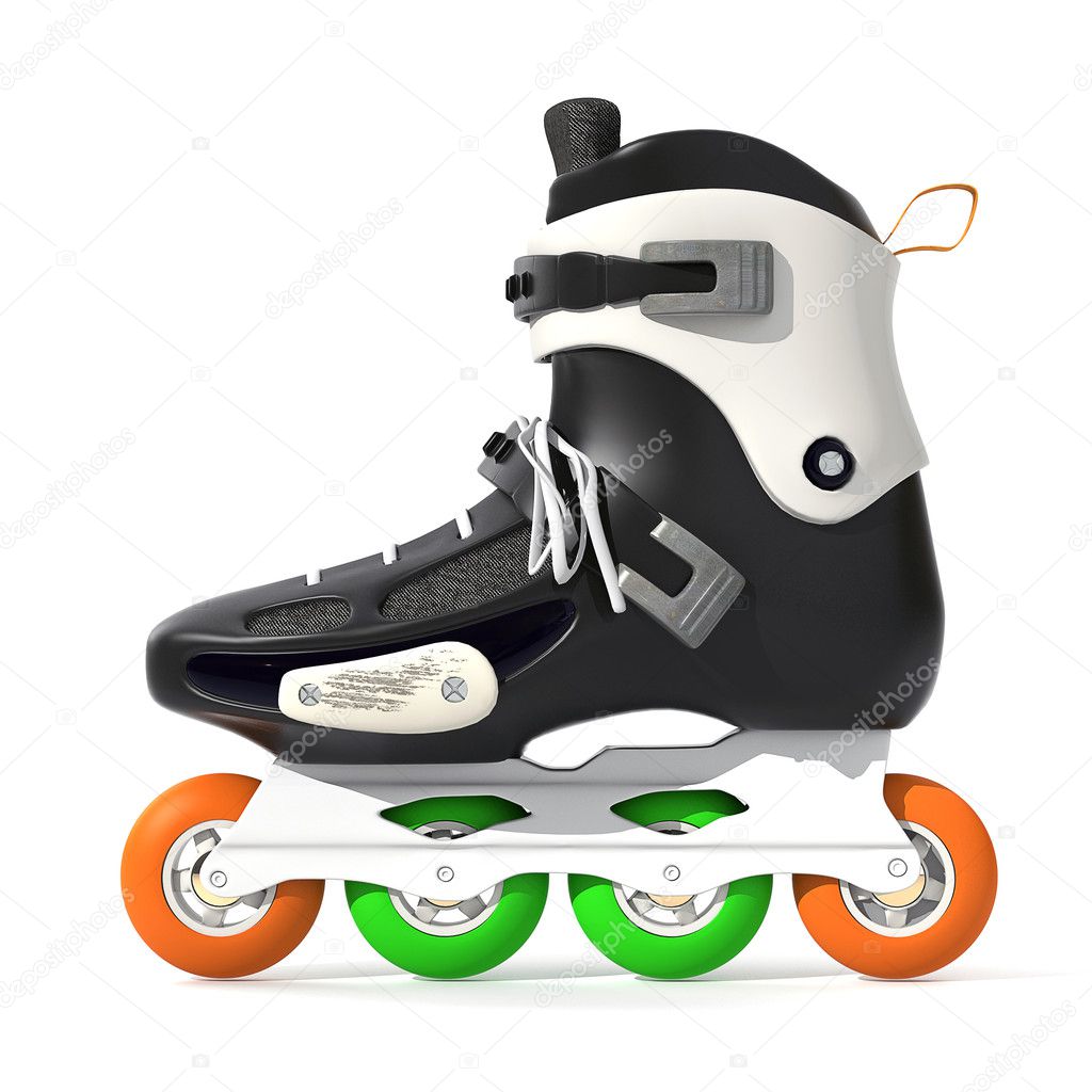 Roller Skates Black with white accents on a white background