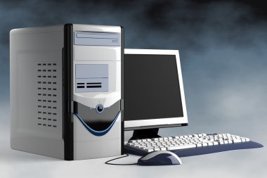 This image from the computer system unit, keyboard and mouse clipart