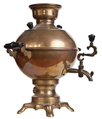 Old samovar isolated on a white background clipart