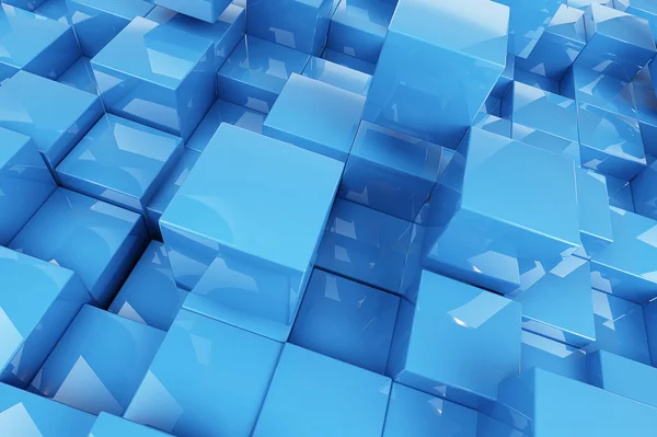 Abstractie blauwe kubussen — Stockfoto