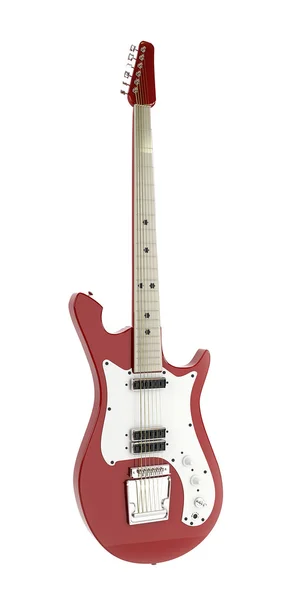 Este Modelo Guitarra Eléctrica Roja —  Fotos de Stock