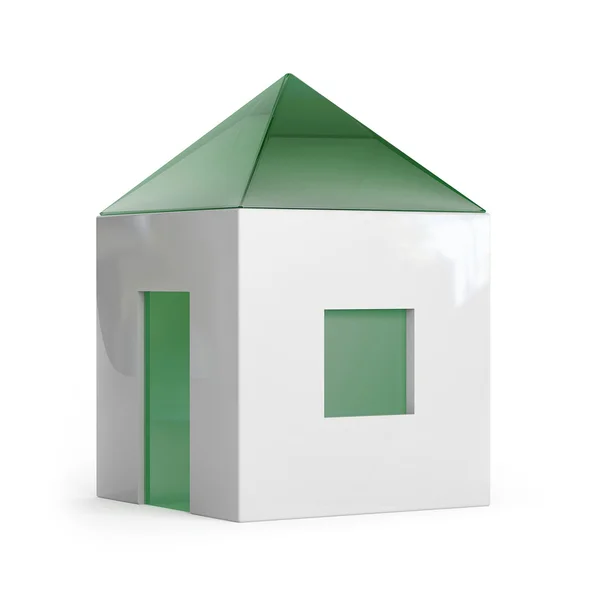 シンプルな緑の家 — ストック写真