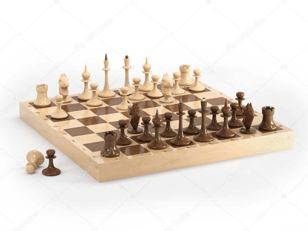 Chess on the board in 3D