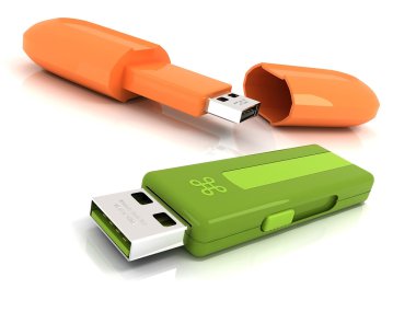 iki usb flash sürücü