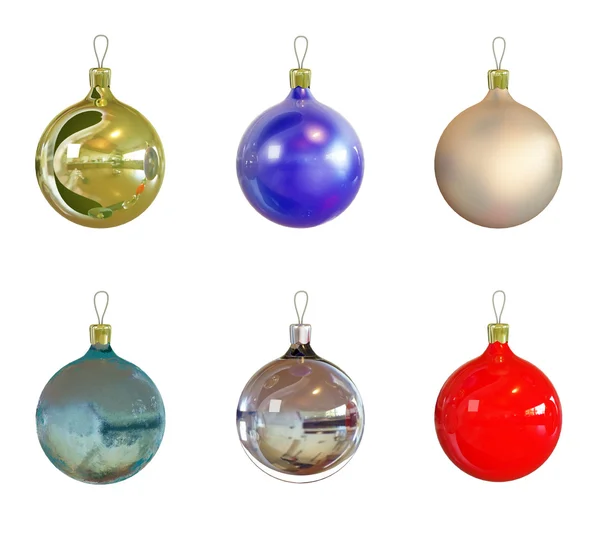 6 рождественских шаров — стоковое фото