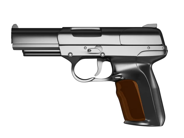 Una pistola, aislada sobre un fondo blanco — Foto de Stock