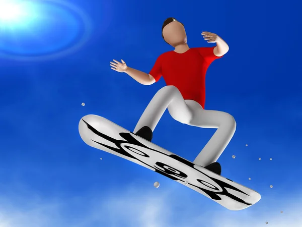 Snowboarder 3D man — Stock Photo, Image