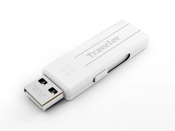 USB drive white — Stock Photo, Image