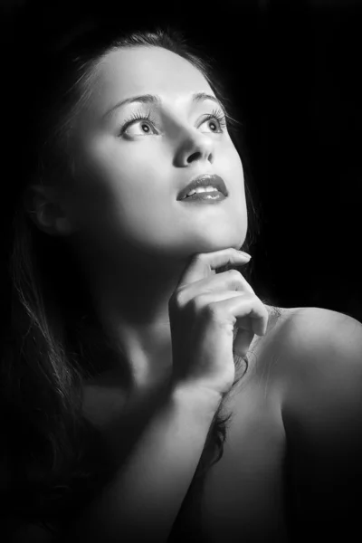 Schwarz-weißes Porträt einer Frau — Stockfoto