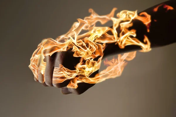 Brinnande hand — Stockfoto
