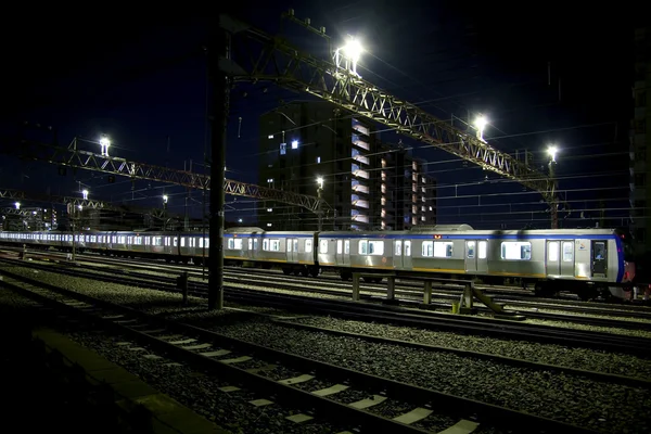 Comboio noturno — Fotografia de Stock