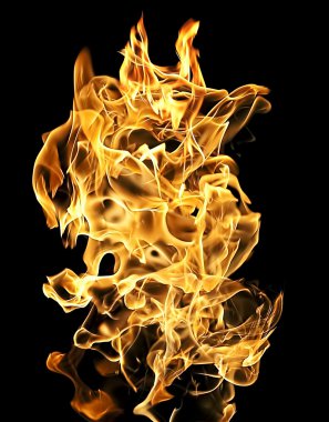 Intense flame, flames in an instant clipart