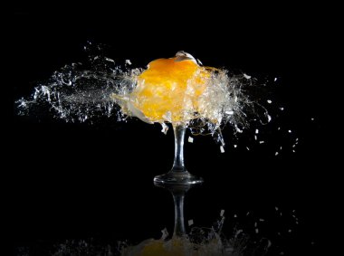 Raw egg is exploded clipart