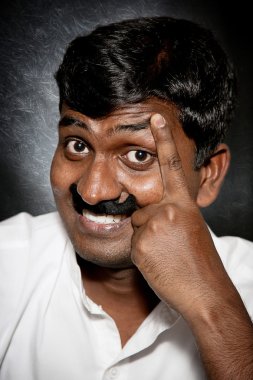 Indian man with moustache clipart