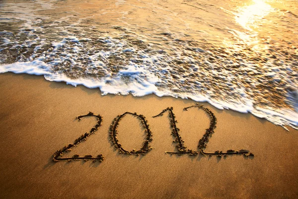2012 year on the beach — Stock Photo, Image