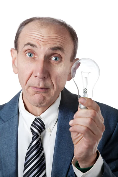 stock image Sad Man with bulb