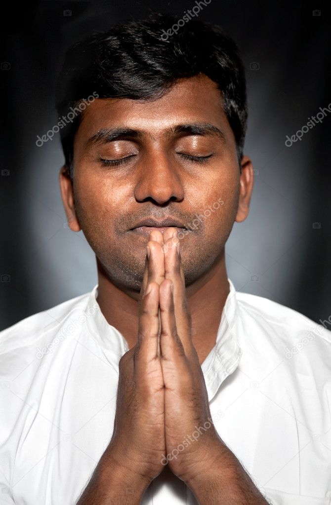 hindu man praying