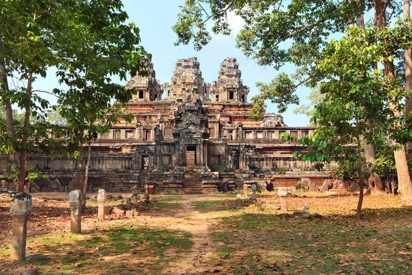 Πανοραμική άποψη του αρχαίου ναού τα ΚΑΙΩ στο angkor wat Εικόνα Αρχείου