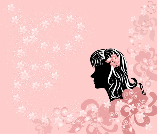 Silhouette of a girl — Stock Vector