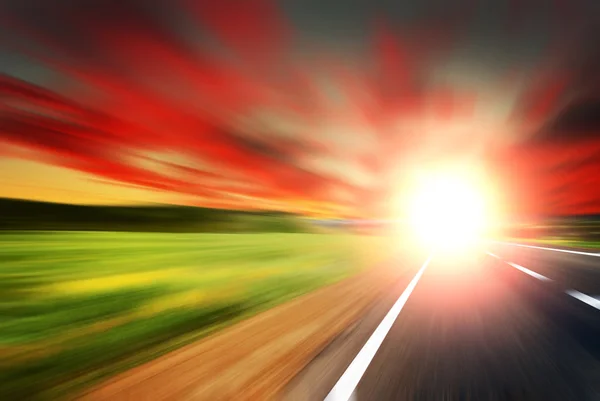Road Motion Blur Sky — Stock Photo, Image