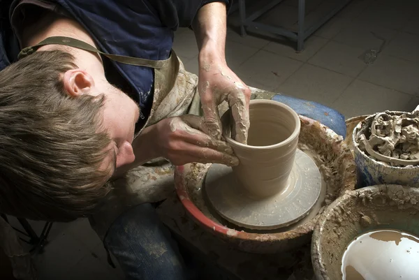 Potter on the potters wheel — Stock Photo, Image