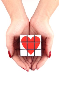 Woman make a present of her heart clipart