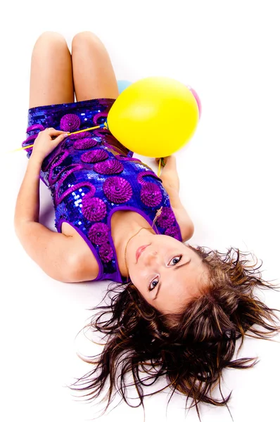 Vrouw met ballons — Stockfoto