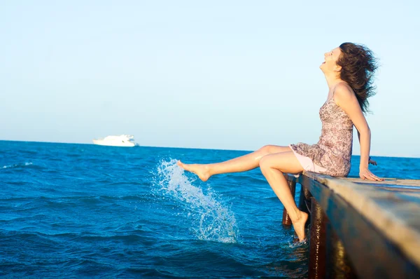 stock image Beautiful young woman posing