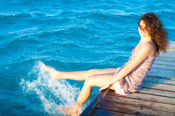 stock image Beautiful young woman posing