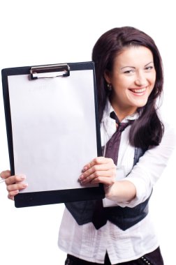 Studio üzerinde beyaz izole kadın