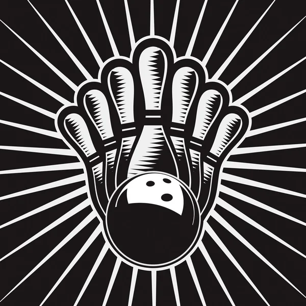 Bowling topu tasarım öğesi 4 set — Stok Vektör