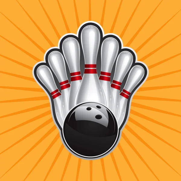 Bowling Bal Ontwerpelement Ingesteld Vector Tekening — Stockvector
