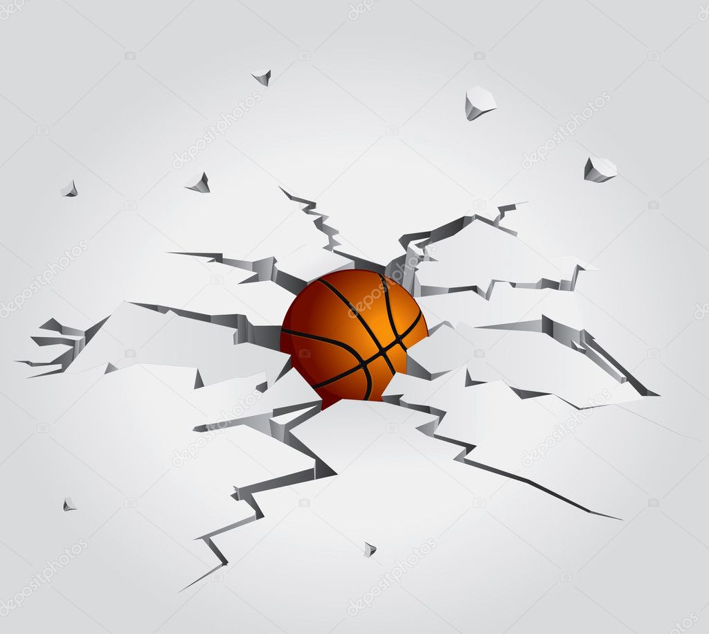 Ball in Cracked Stone Set 2 Vector Drawing