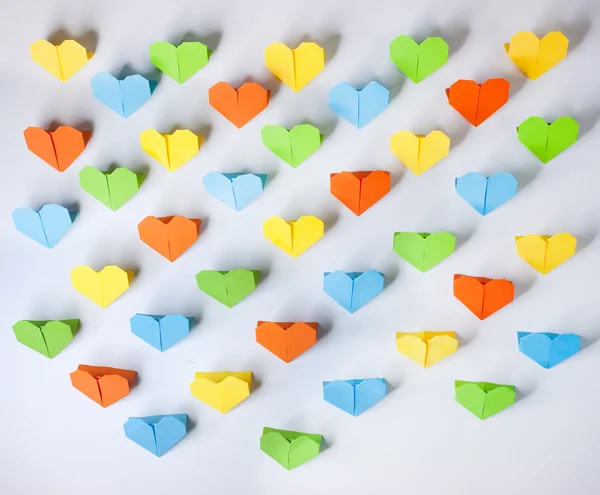 Origami Papierherzen — Stockfoto
