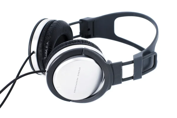 stock image Silver Stereo Headphones on white background