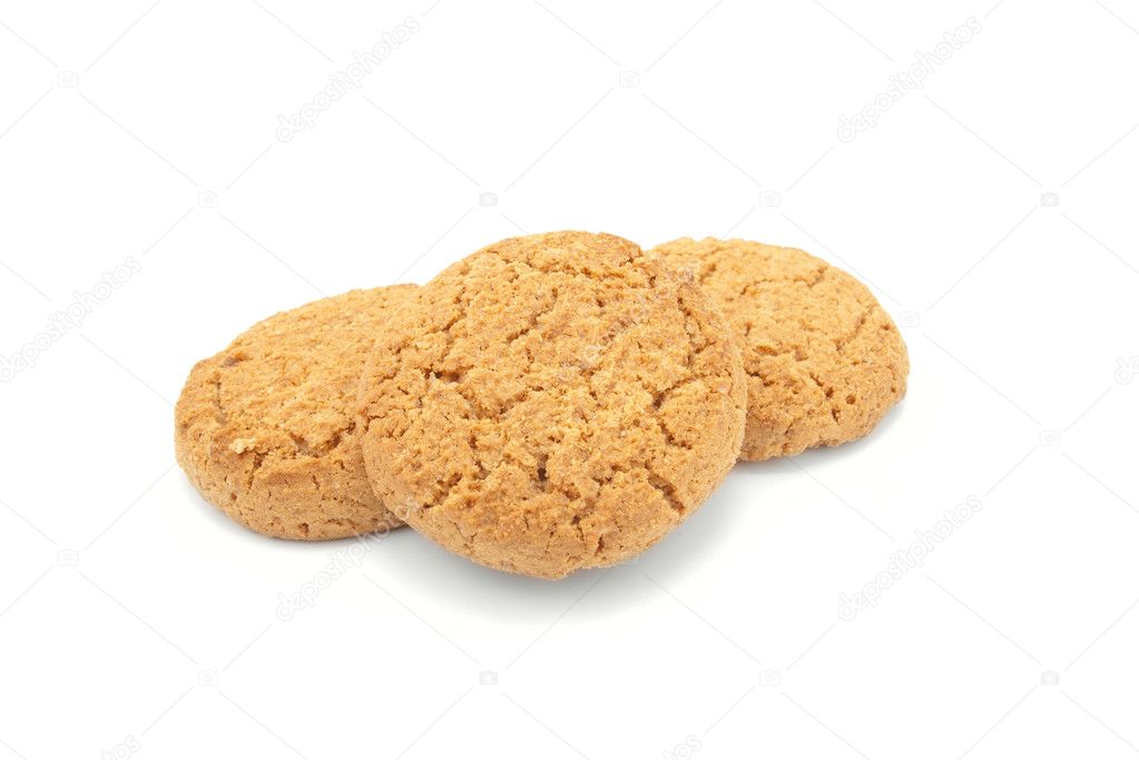 Oatmeal cookies isolate on white background