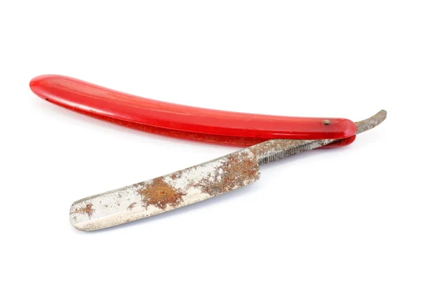 Vintage straight razor isolated on a white — Stock Photo, Image