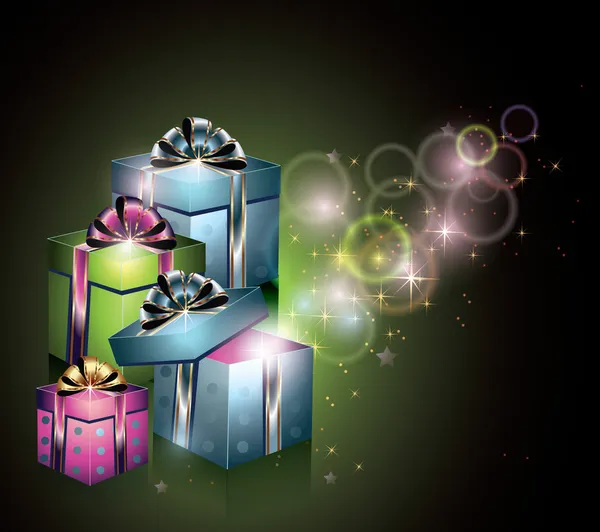 Магічні подарункові коробки — стоковий вектор